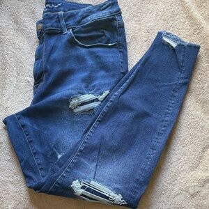 Maurices High Rise Distressed Blue Jeans